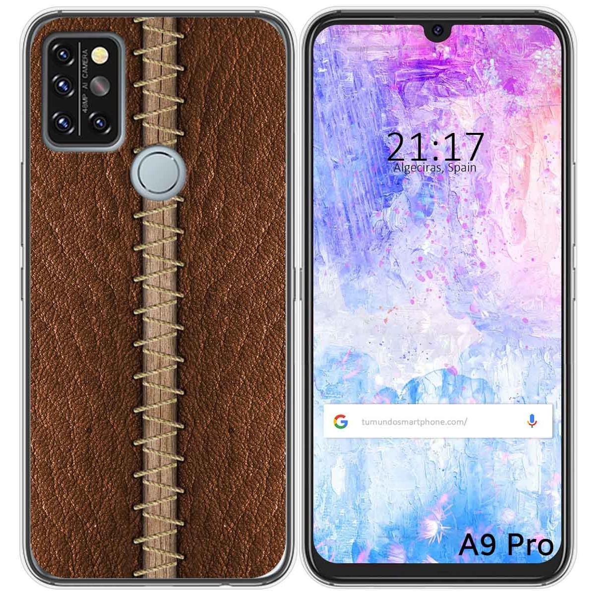 Funda Gel Tpu para Umidigi A9 Pro diseño Cuero 01 Dibujos