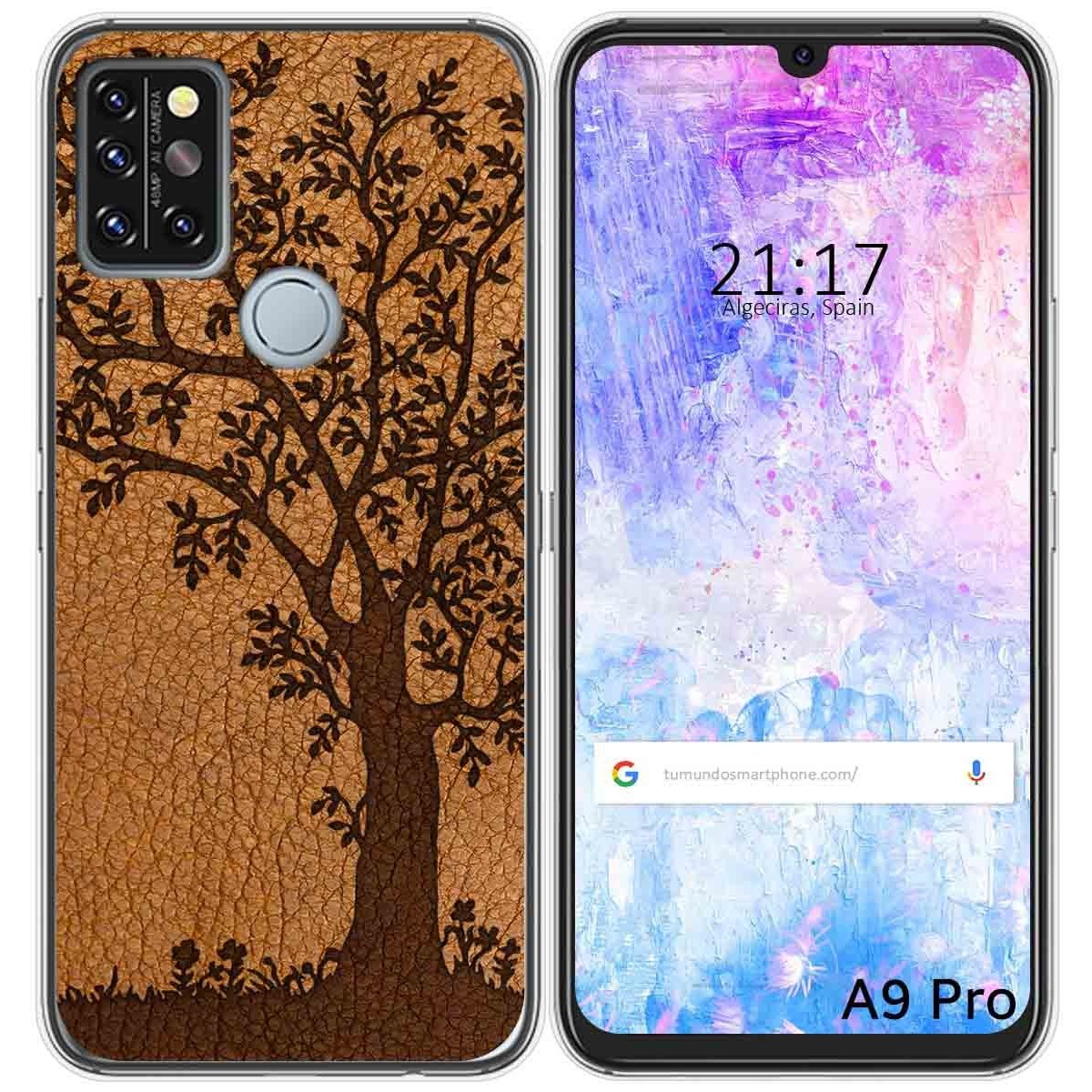 Funda Gel Tpu para Umidigi A9 Pro diseño Cuero 03 Dibujos