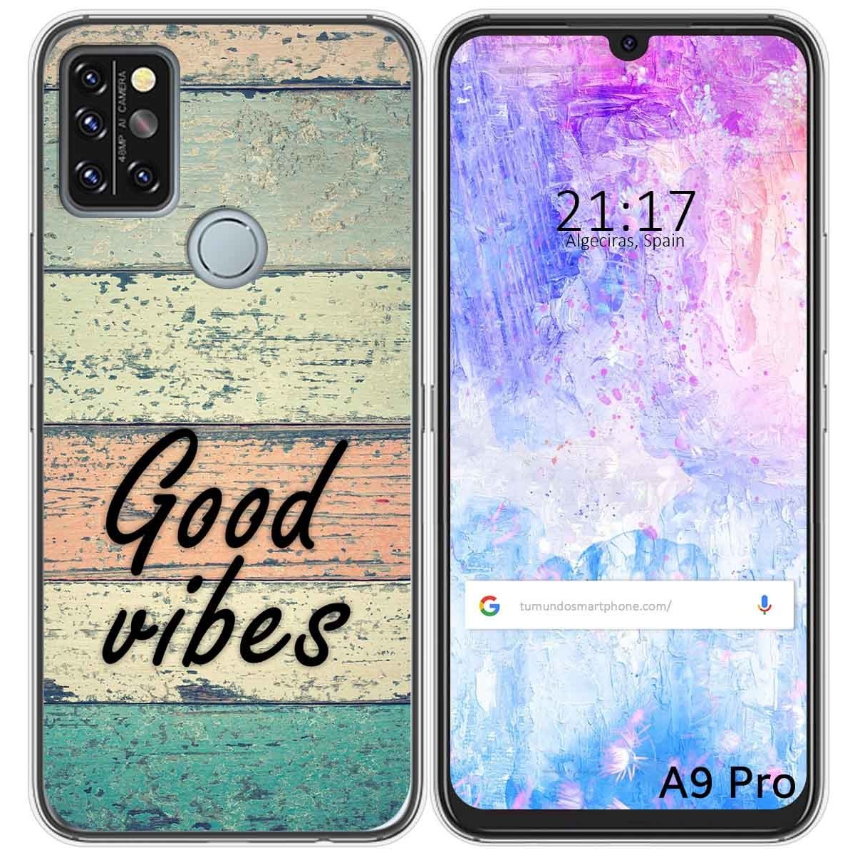Funda Gel Tpu para Umidigi A9 Pro diseño Madera 01 Dibujos