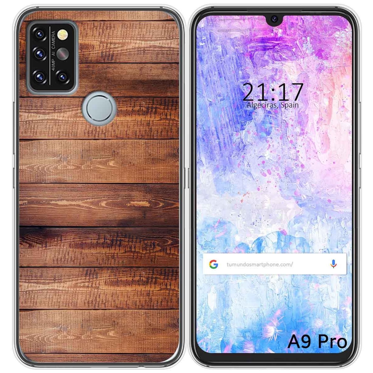 Funda Gel Tpu para Umidigi A9 Pro diseño Madera 02 Dibujos