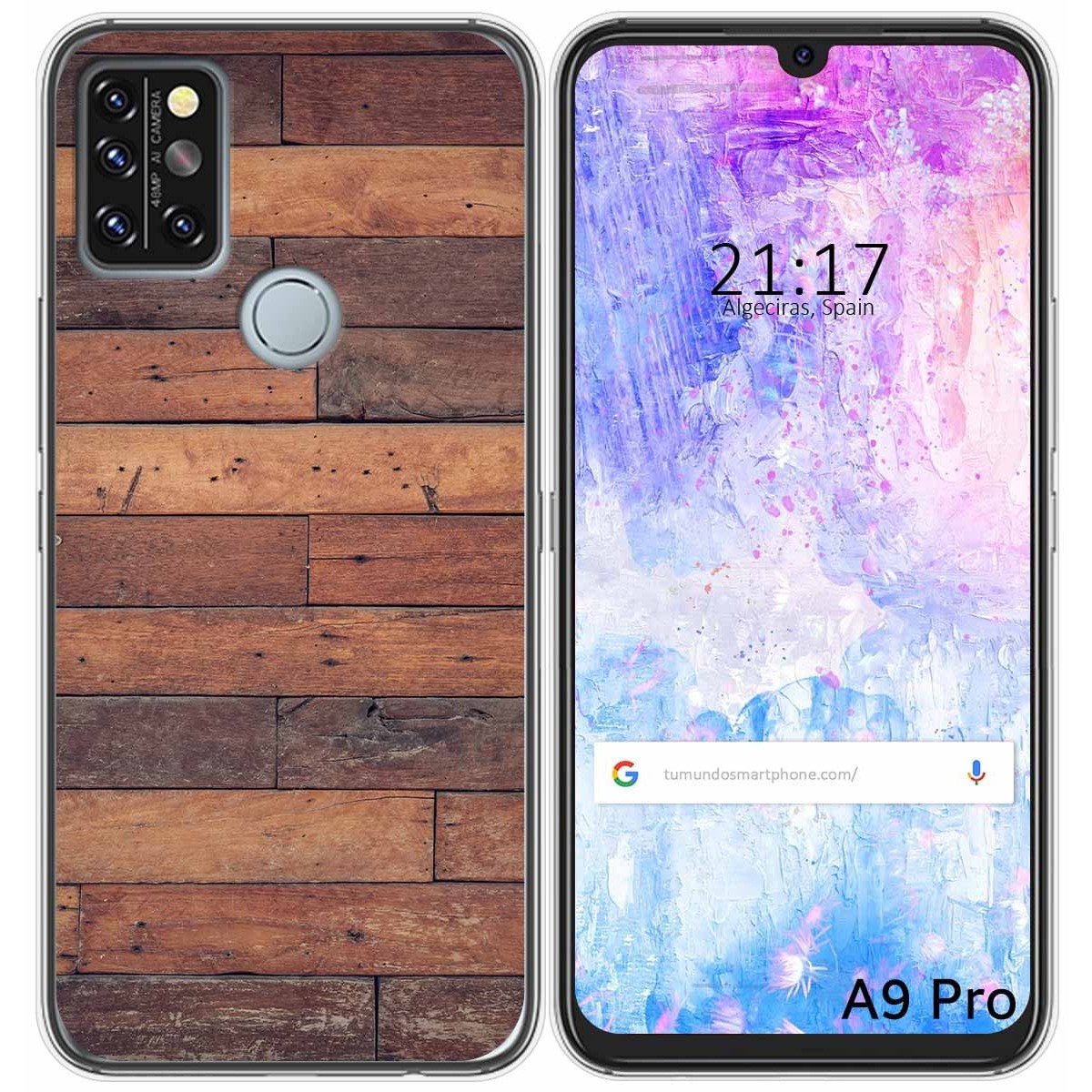 Funda Gel Tpu para Umidigi A9 Pro diseño Madera 03 Dibujos