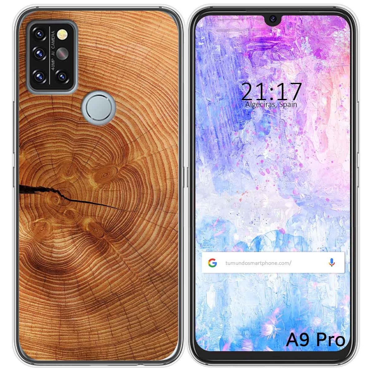 Funda Gel Tpu para Umidigi A9 Pro diseño Madera 04 Dibujos