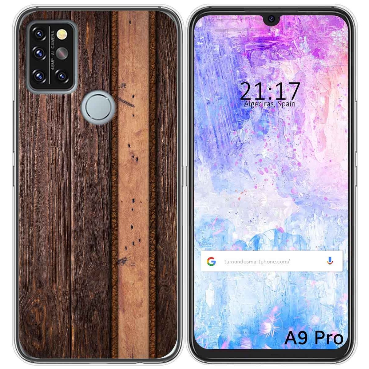Funda Gel Tpu para Umidigi A9 Pro diseño Madera 05 Dibujos