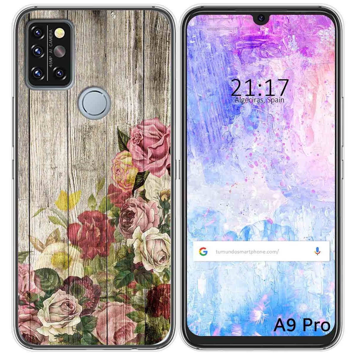 Funda Gel Tpu para Umidigi A9 Pro diseño Madera 08 Dibujos