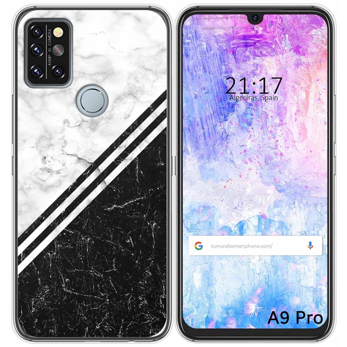 Funda Gel Tpu para Umidigi A9 Pro diseño Mármol 01 Dibujos