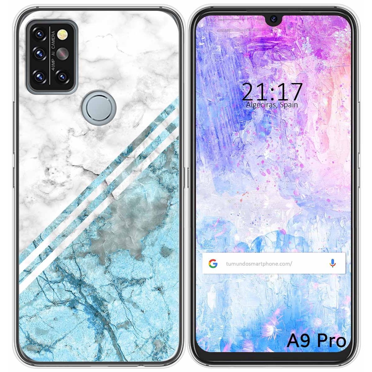 Funda Gel Tpu para Umidigi A9 Pro diseño Mármol 02 Dibujos