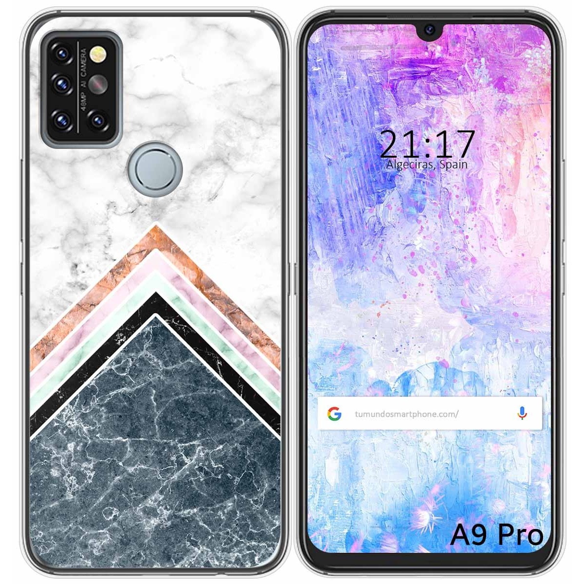 Funda Gel Tpu para Umidigi A9 Pro diseño Mármol 05 Dibujos