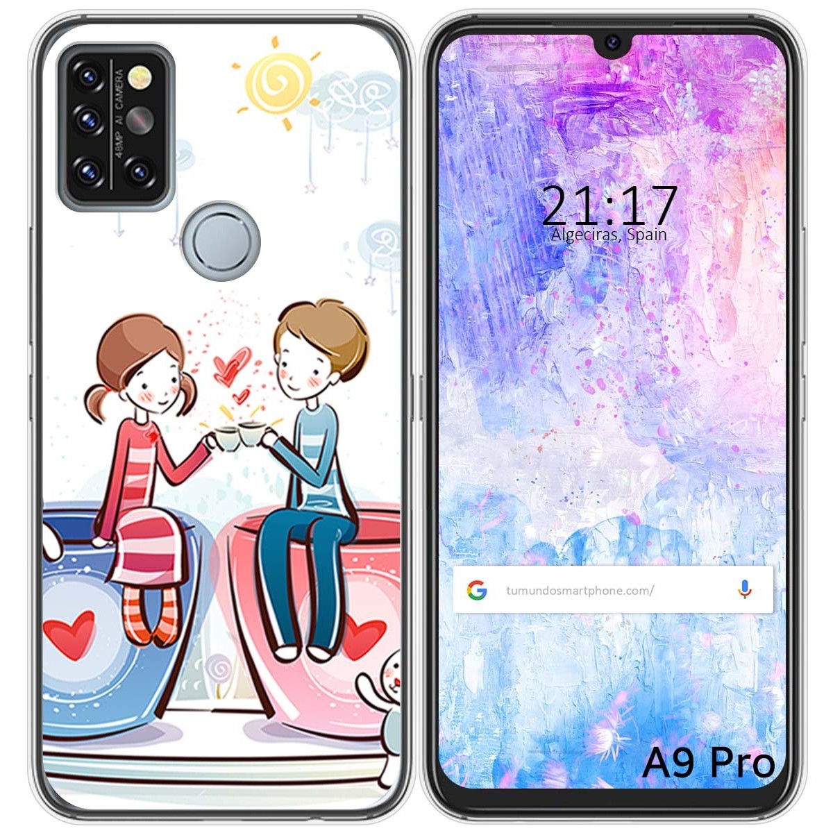 Funda Gel Tpu para Umidigi A9 Pro diseño Café Dibujos