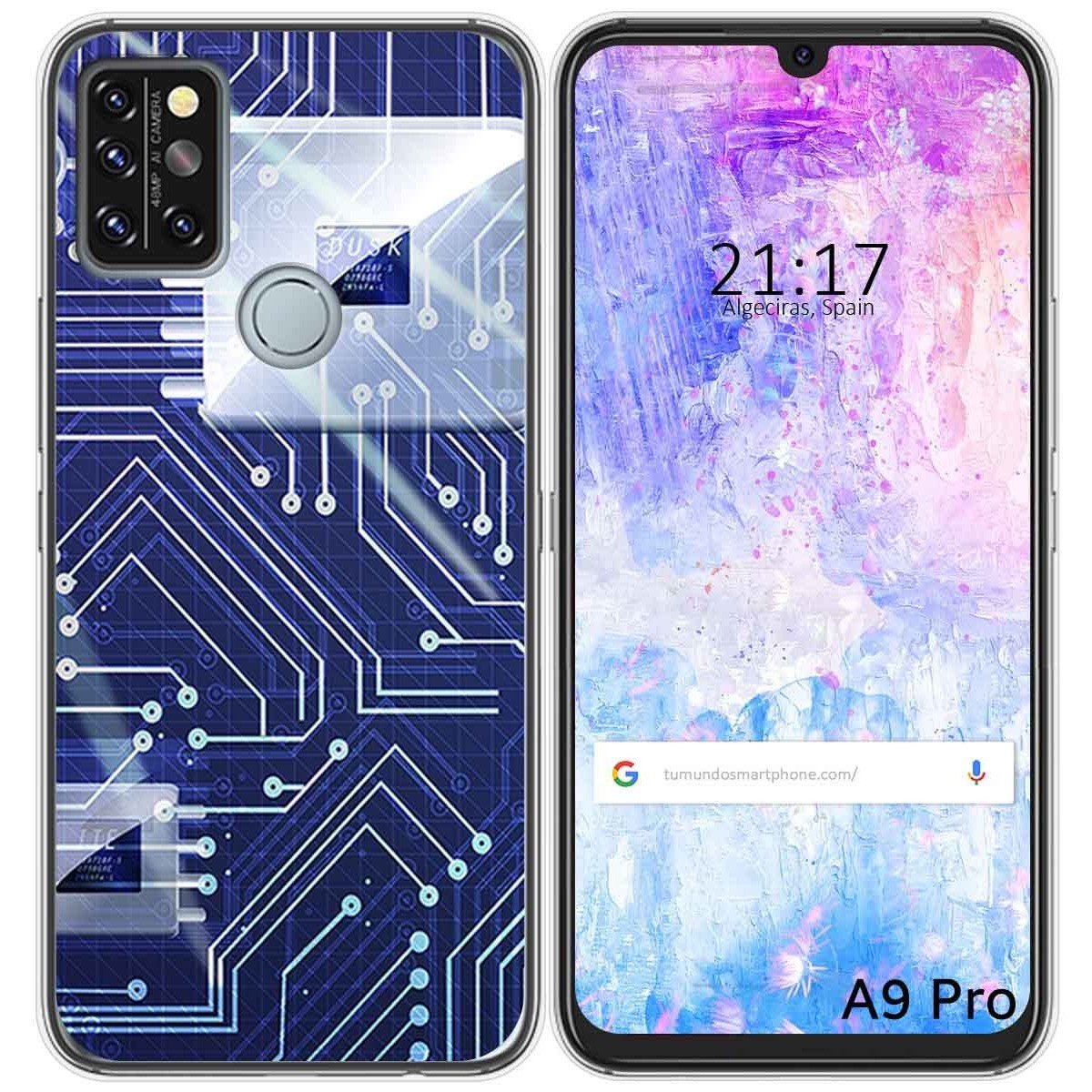 Funda Gel Tpu para Umidigi A9 Pro diseño Circuito Dibujos