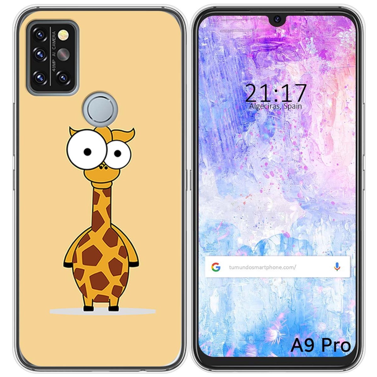 Funda Gel Tpu para Umidigi A9 Pro diseño Jirafa Dibujos