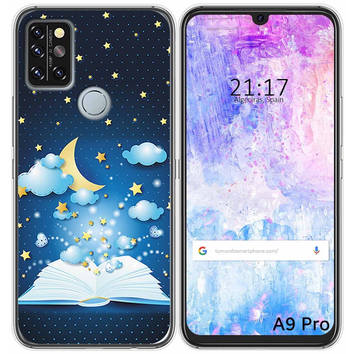 Funda Gel Tpu para Umidigi A9 Pro diseño Libro Cuentos Dibujos