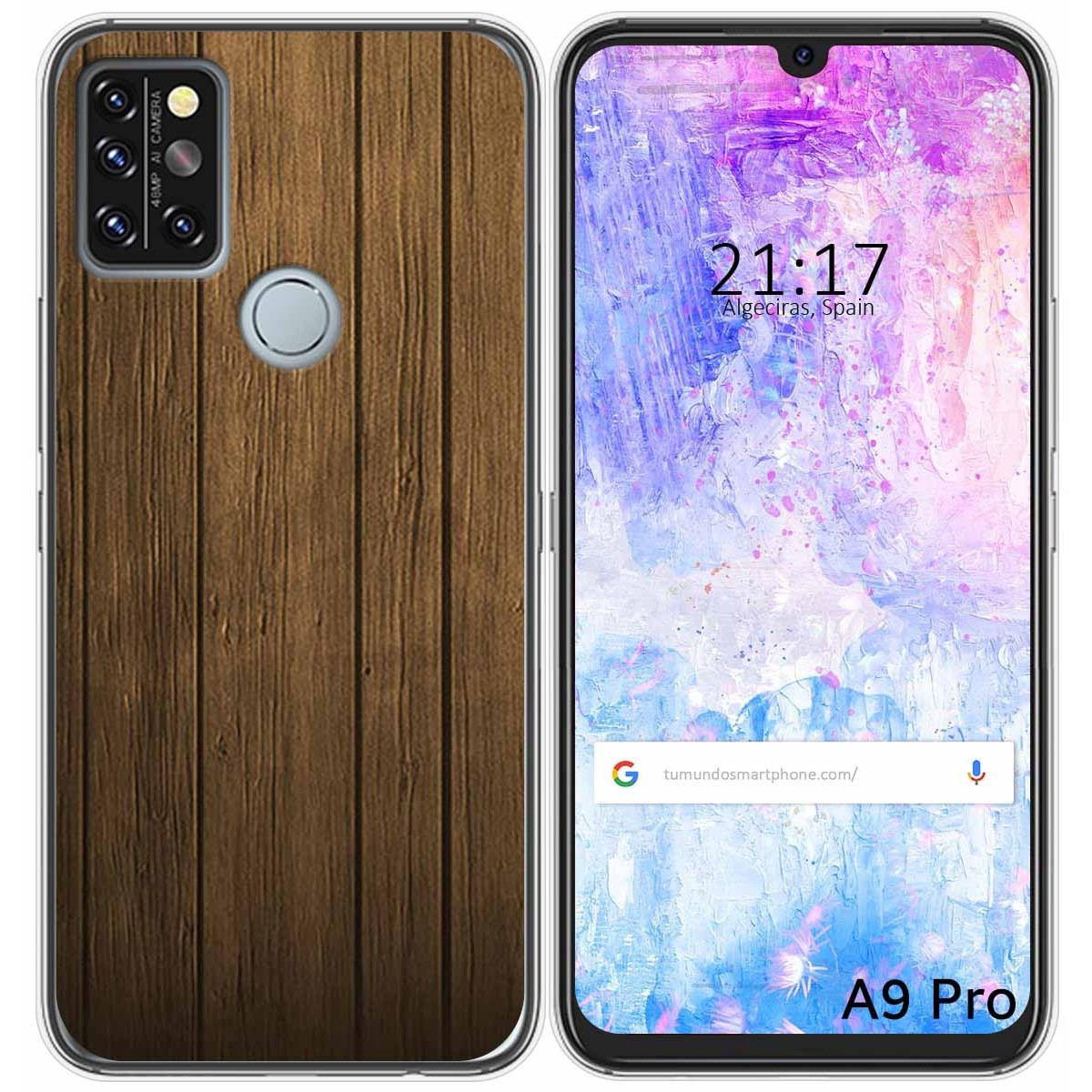 Funda Gel Tpu para Umidigi A9 Pro diseño Madera Dibujos