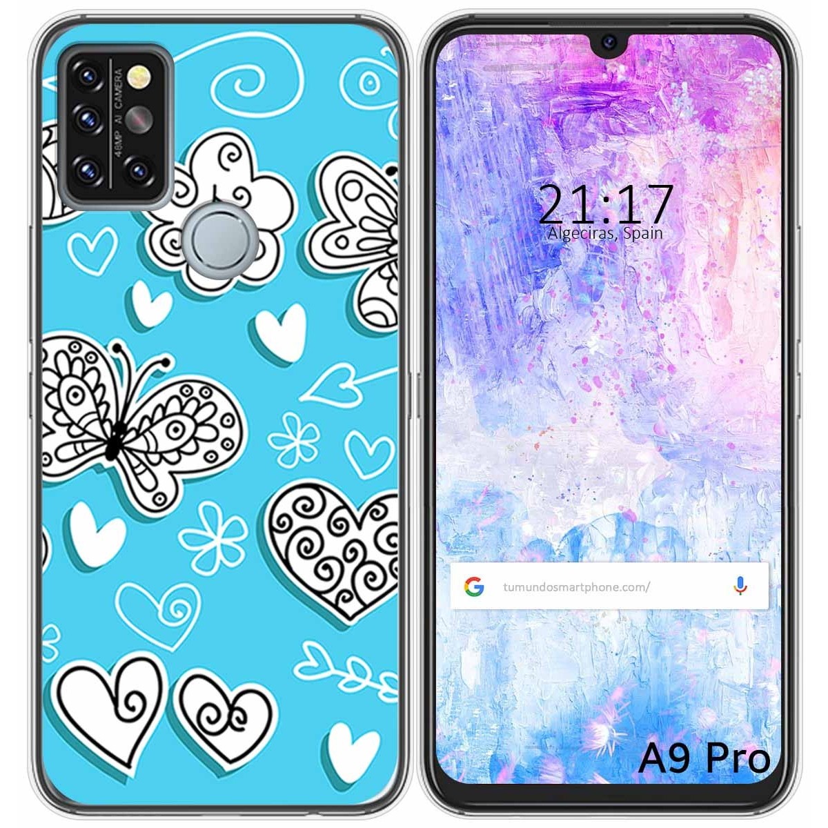 Funda Gel Tpu para Umidigi A9 Pro diseño Mariposas Dibujos