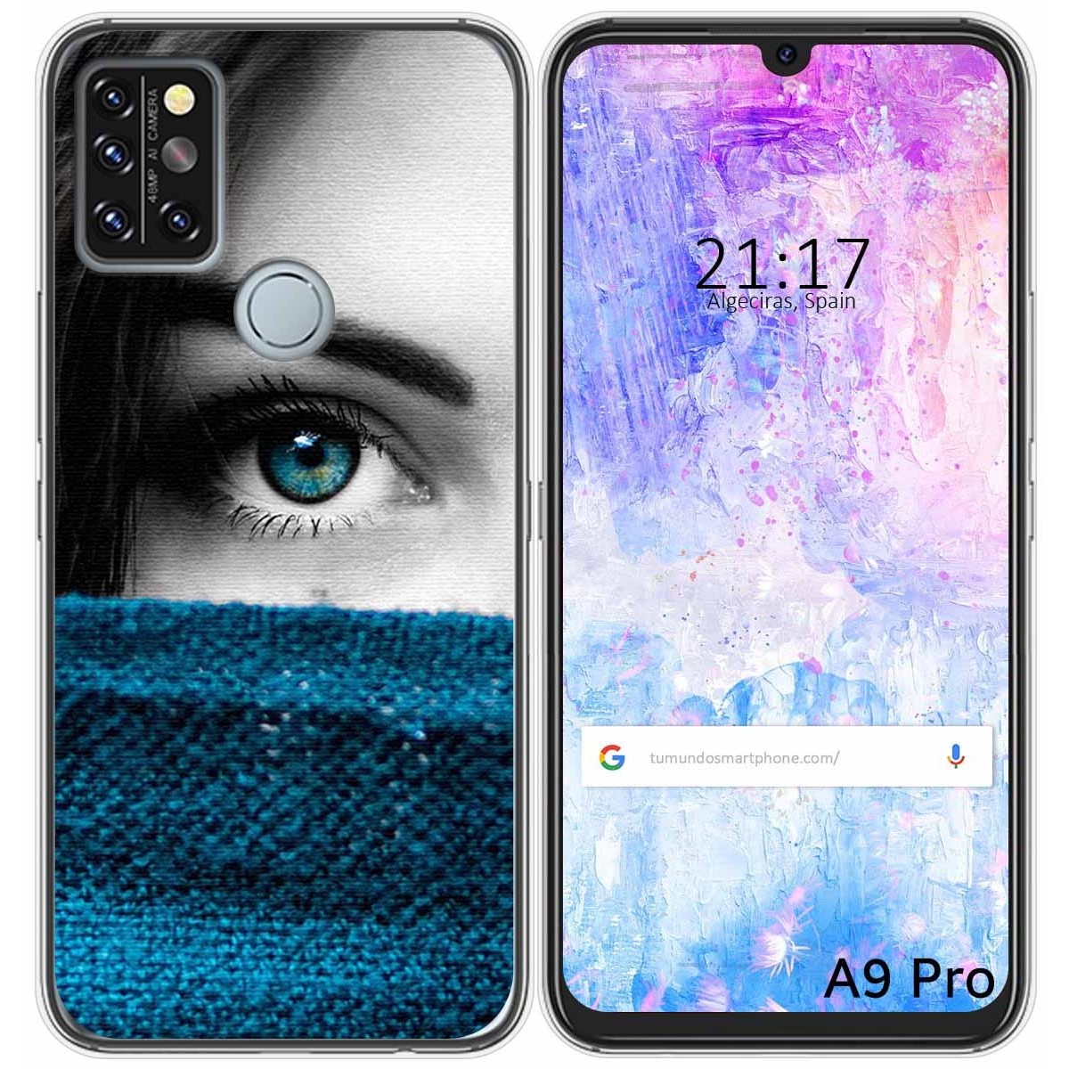 Funda Gel Tpu para Umidigi A9 Pro diseño Ojo Dibujos