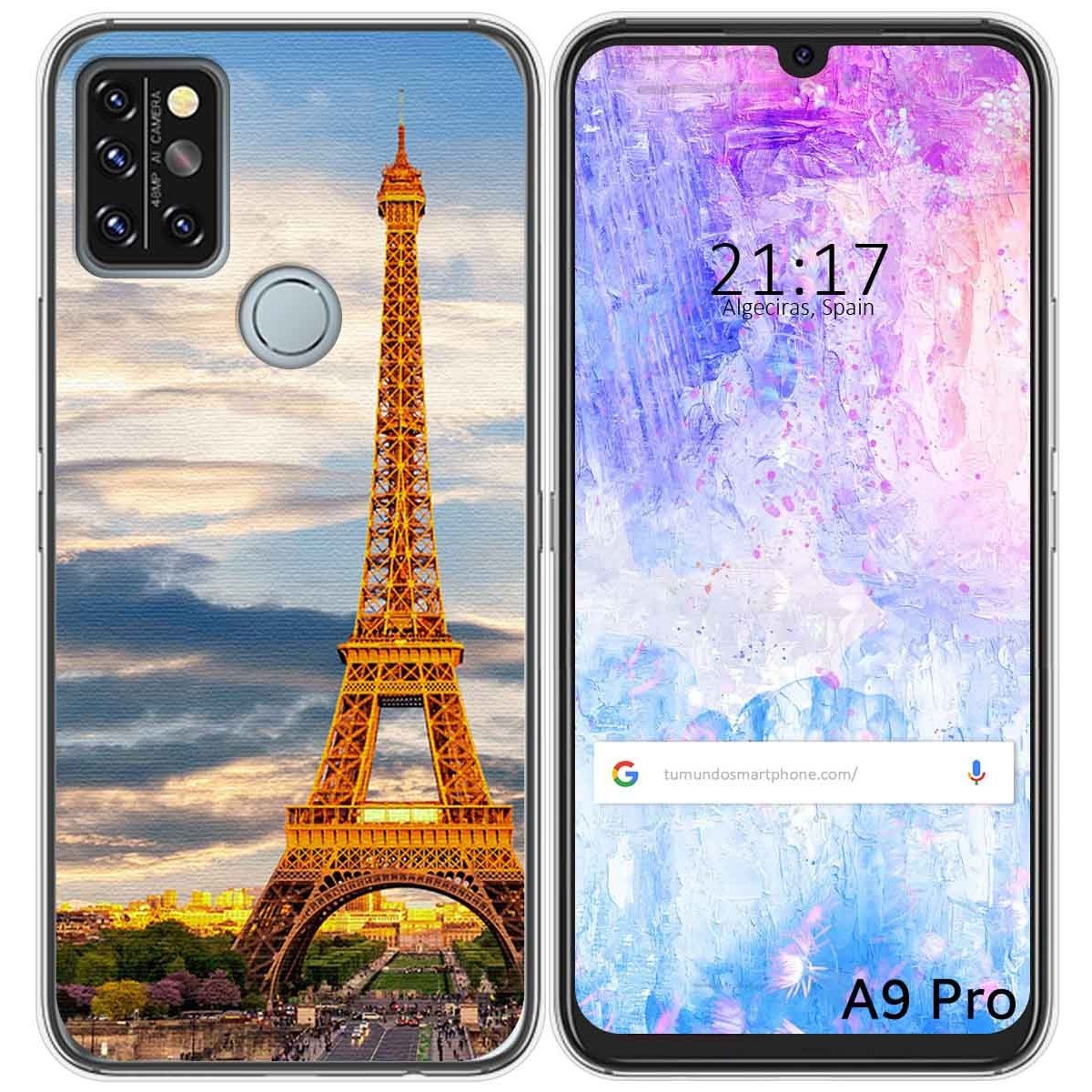 Funda Gel Tpu para Umidigi A9 Pro diseño Paris Dibujos