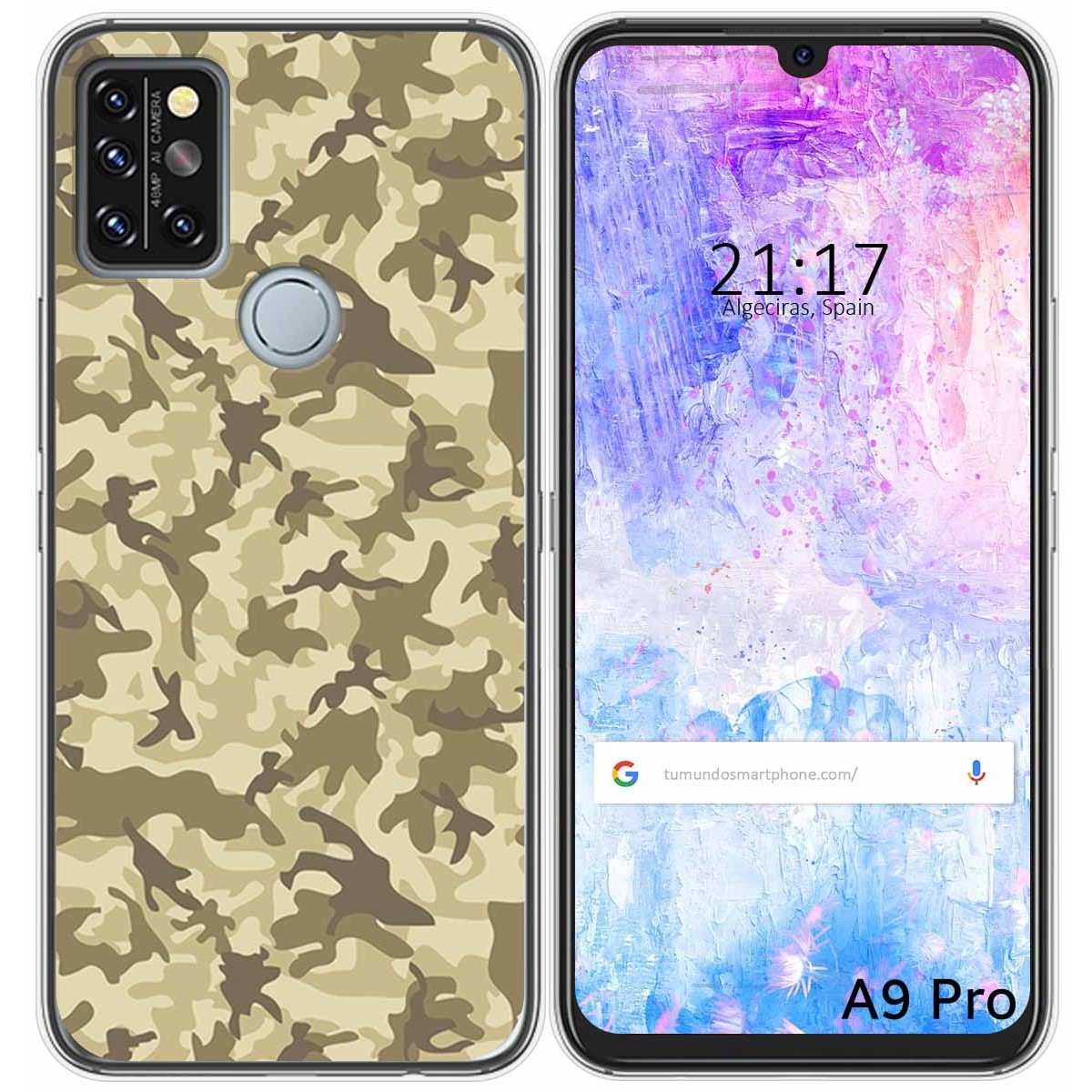 Funda Gel Tpu para Umidigi A9 Pro diseño Sand Camuflaje Dibujos