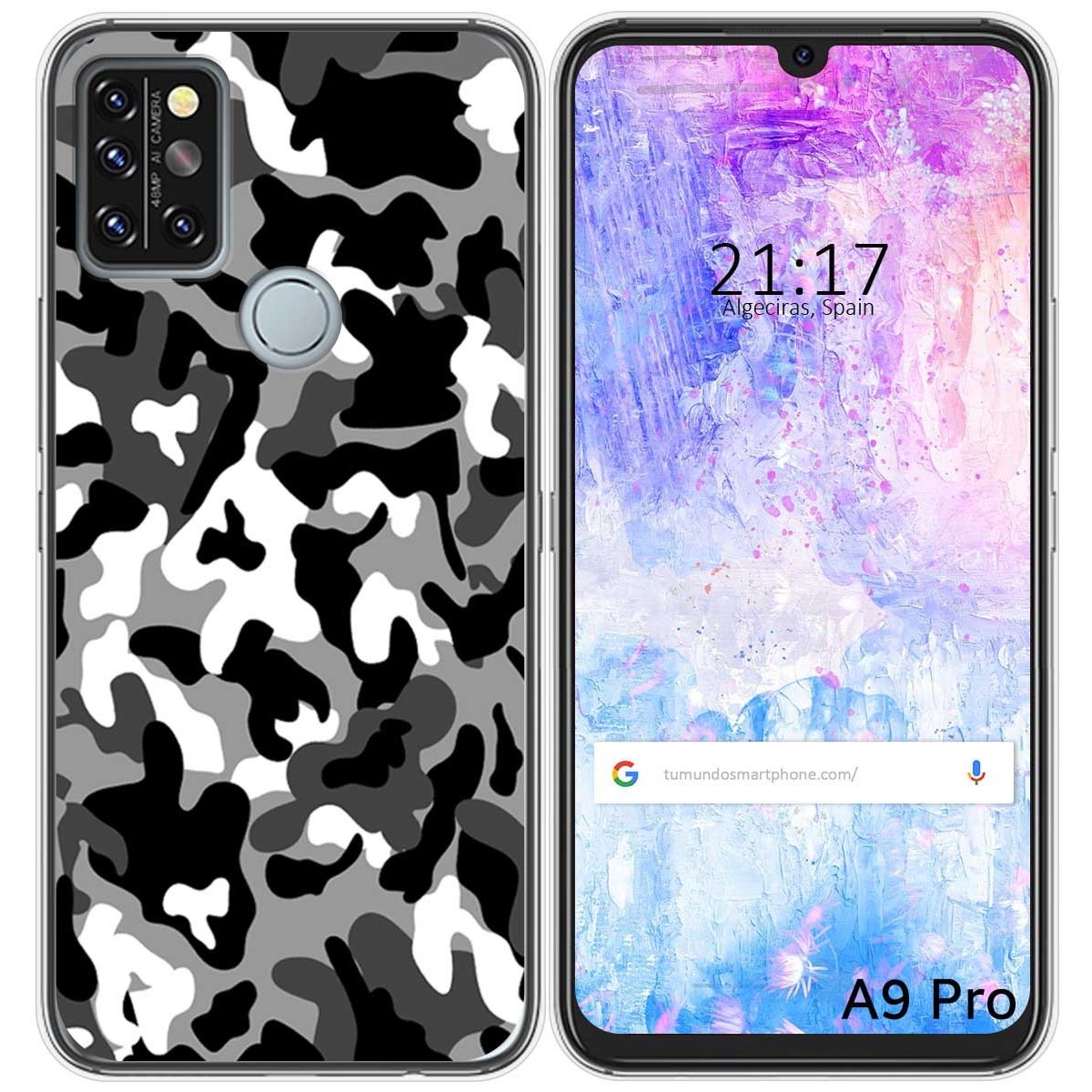 Funda Gel Tpu para Umidigi A9 Pro diseño Snow Camuflaje Dibujos