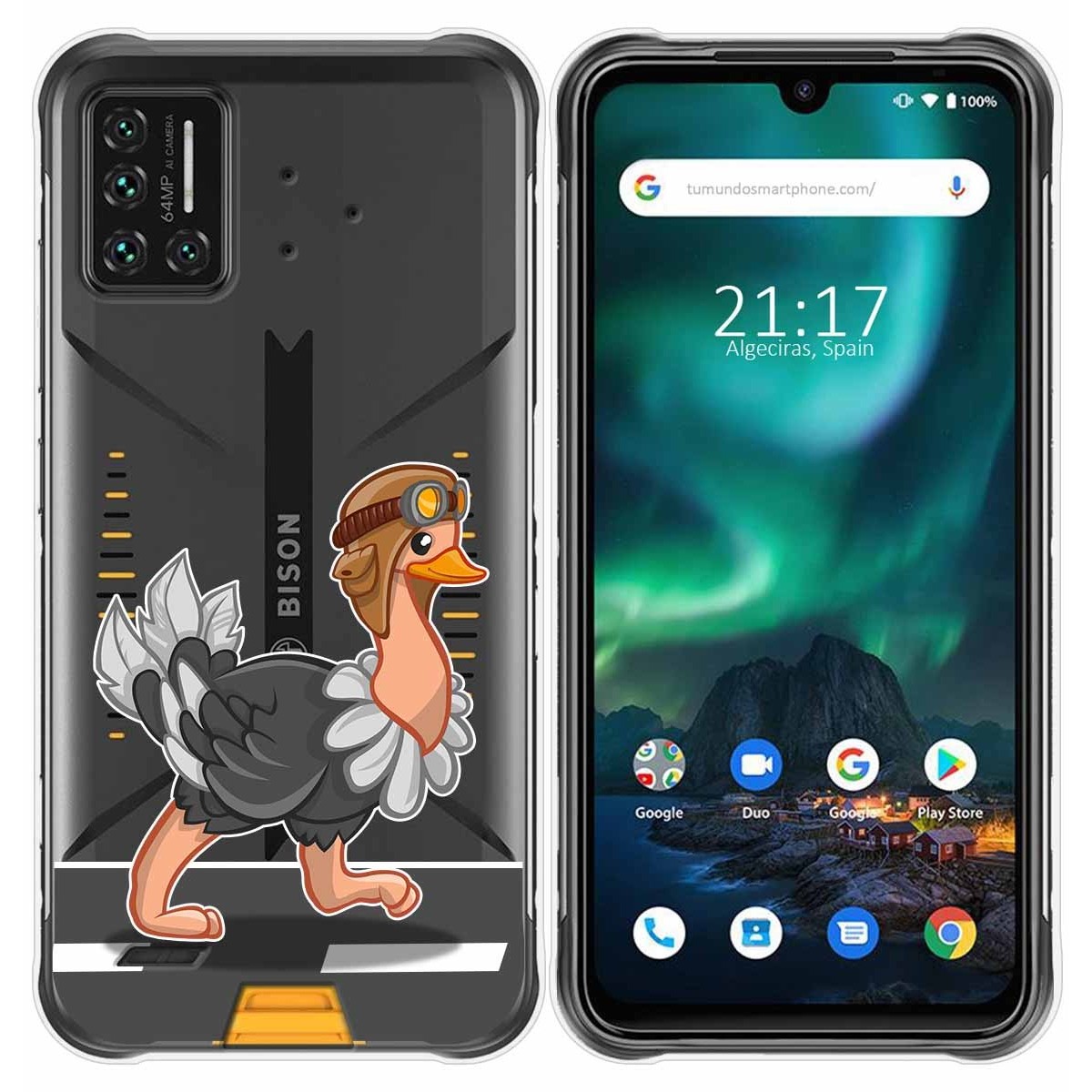 Funda Gel Transparente para Umidigi Bison diseño Avestruz Dibujos