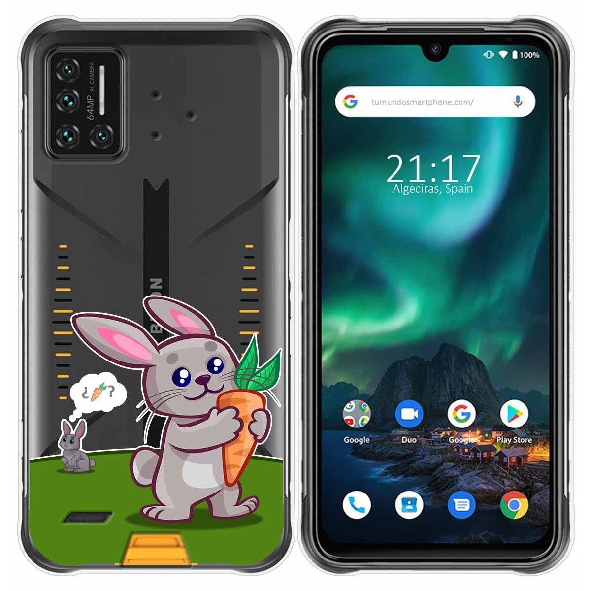 Funda Gel Transparente para Umidigi Bison diseño Conejo Dibujos