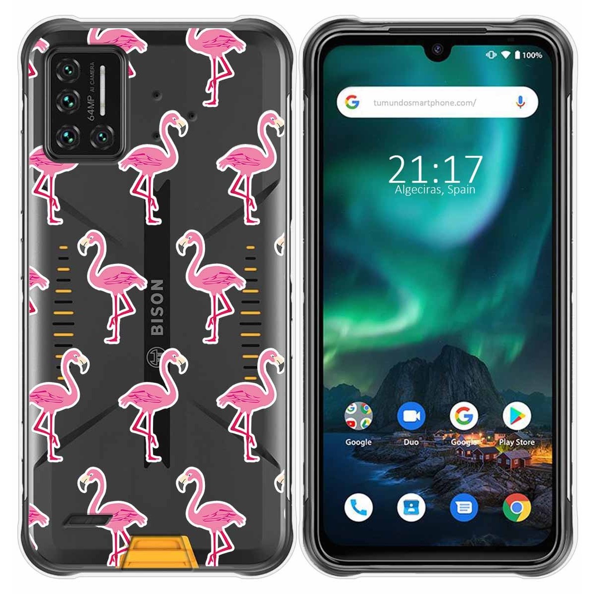 Funda Gel Transparente para Umidigi Bison diseño Flamenco Dibujos