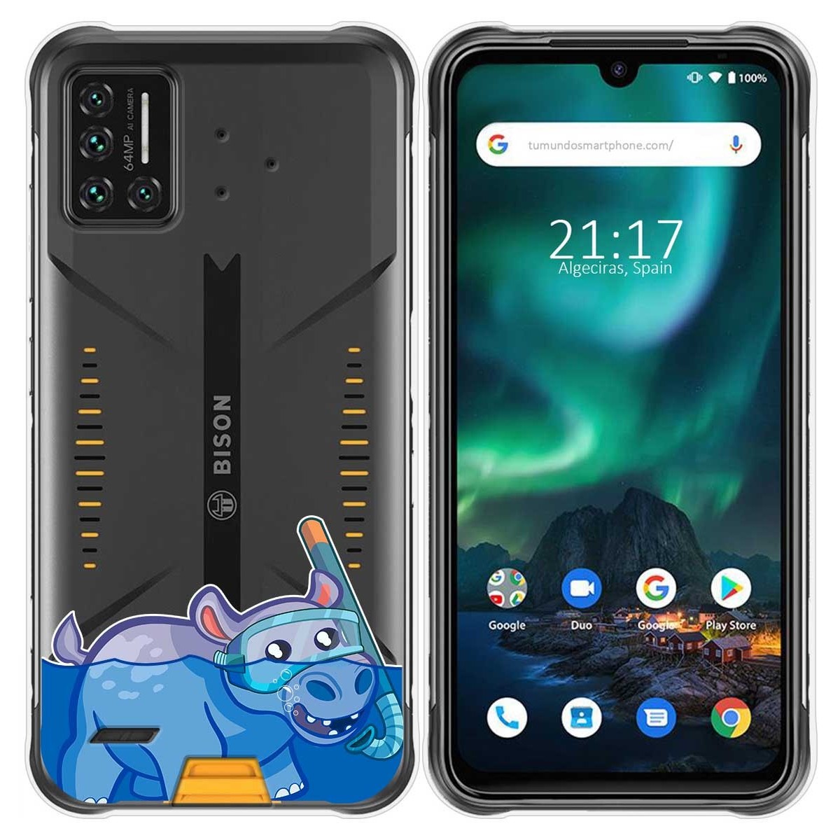 Funda Gel Transparente para Umidigi Bison diseño Hipo Dibujos