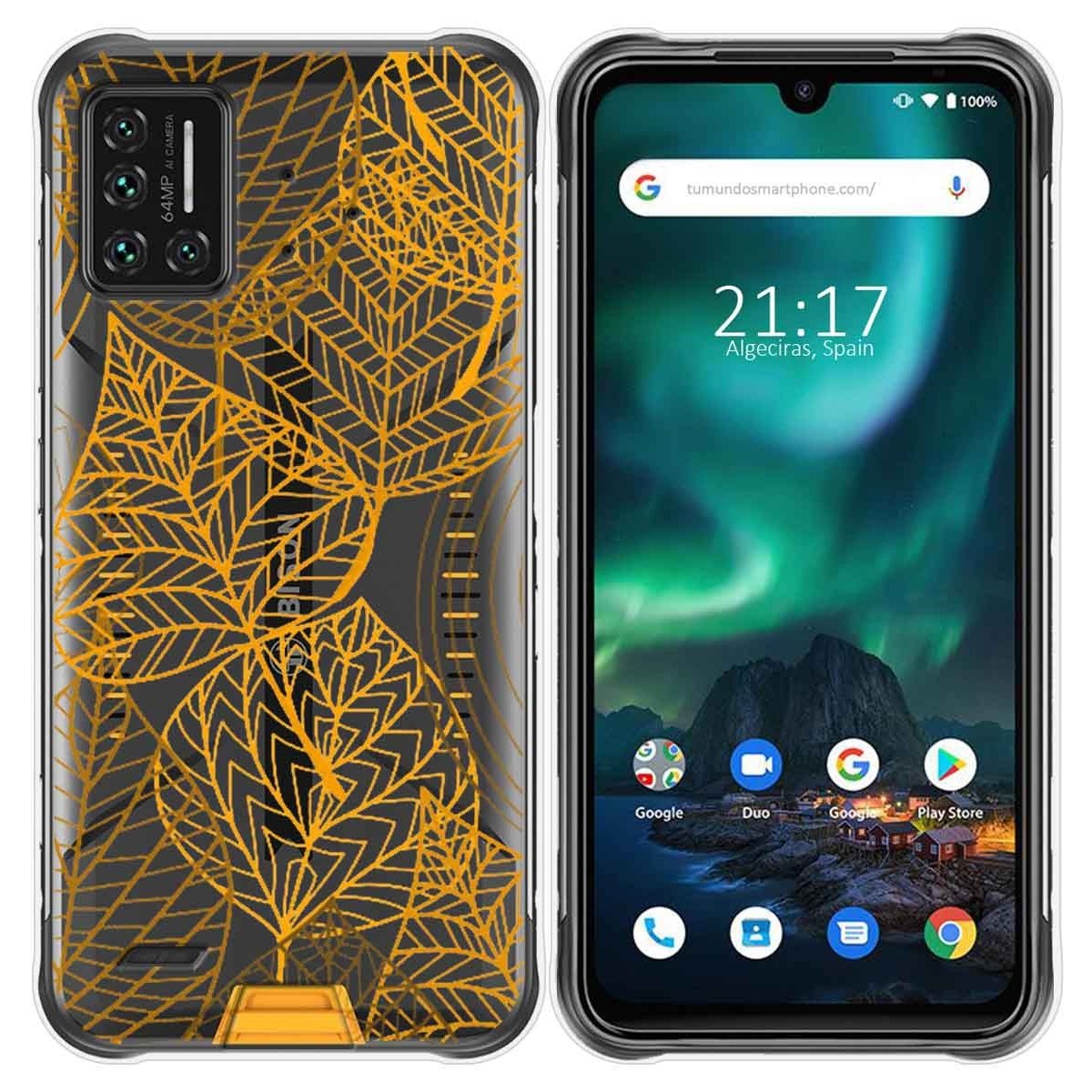 Funda Gel Transparente para Umidigi Bison diseño Hojas Dibujos
