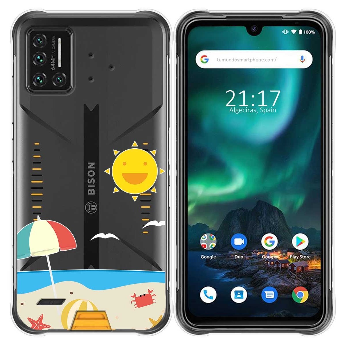 Funda Gel Transparente para Umidigi Bison diseño Playa Dibujos