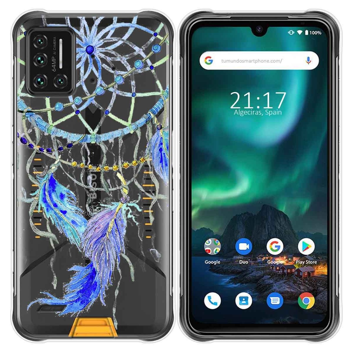 Funda Gel Transparente para Umidigi Bison diseño Plumas Dibujos