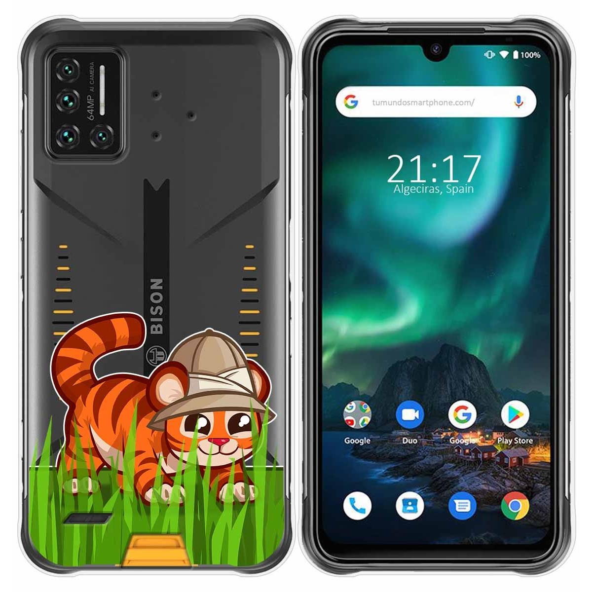 Funda Gel Transparente para Umidigi Bison diseño Tigre Dibujos