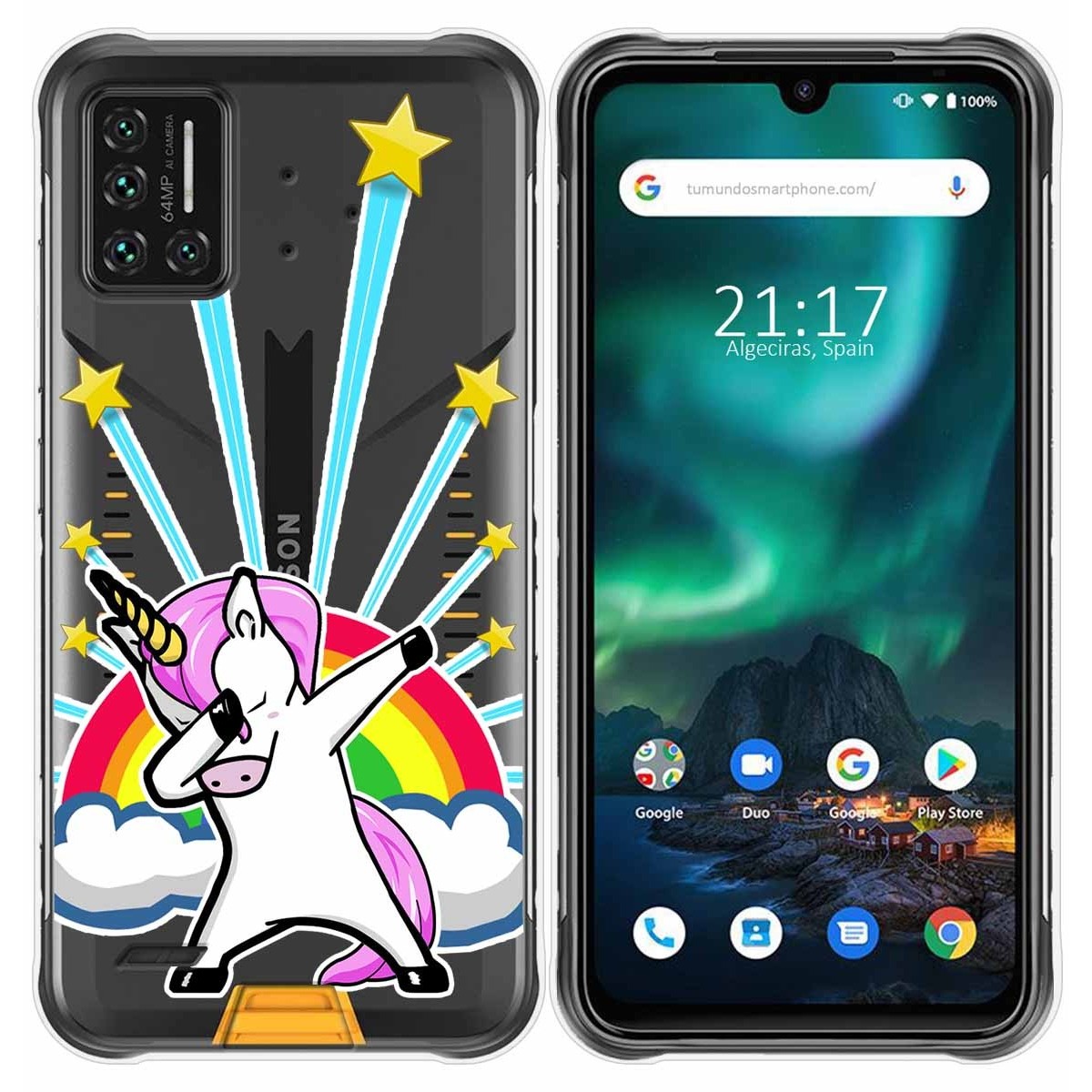 Funda Gel Transparente para Umidigi Bison diseño Unicornio Dibujos
