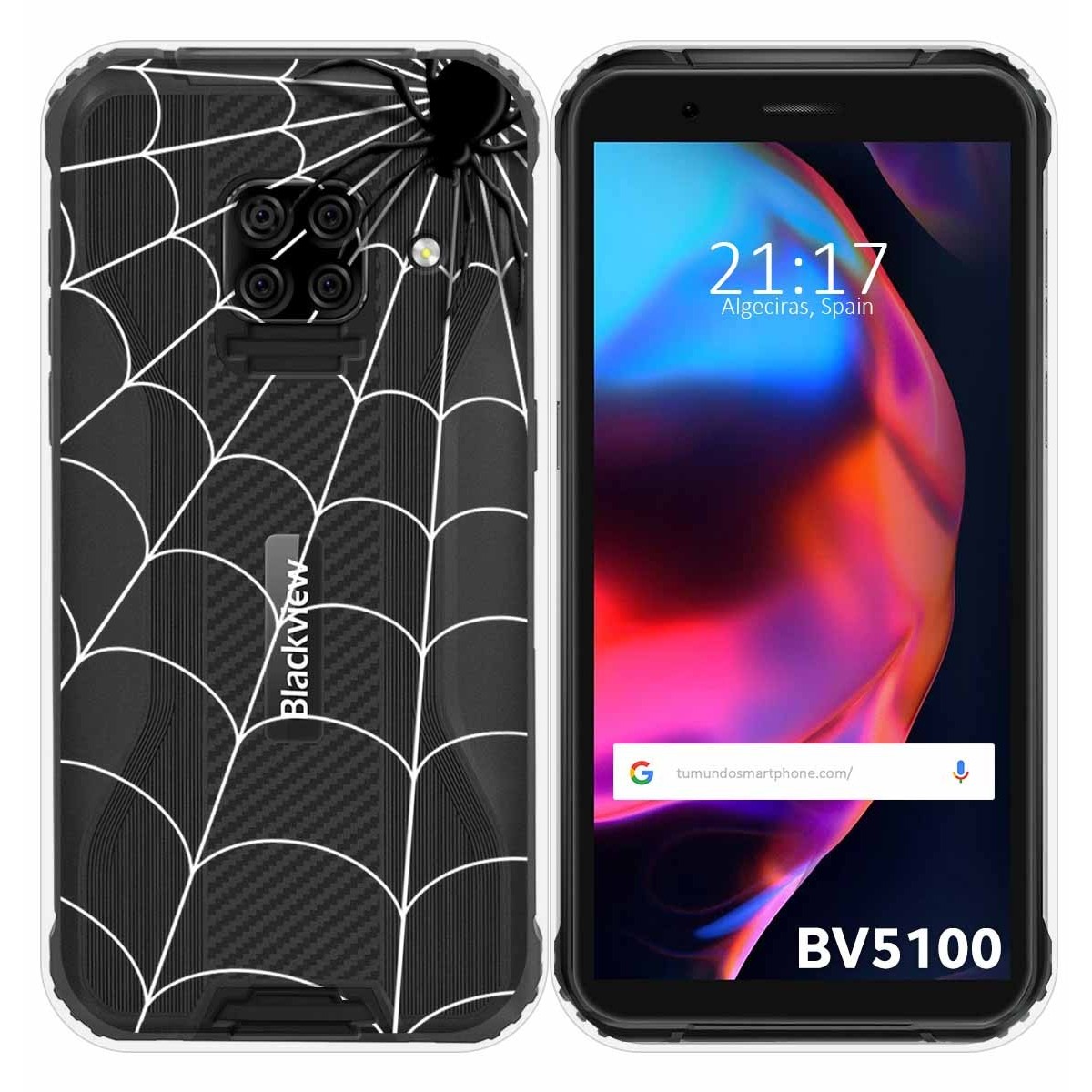 Funda Gel Transparente para Blackview BV5100 / BV5100 Pro diseño Araña Dibujos