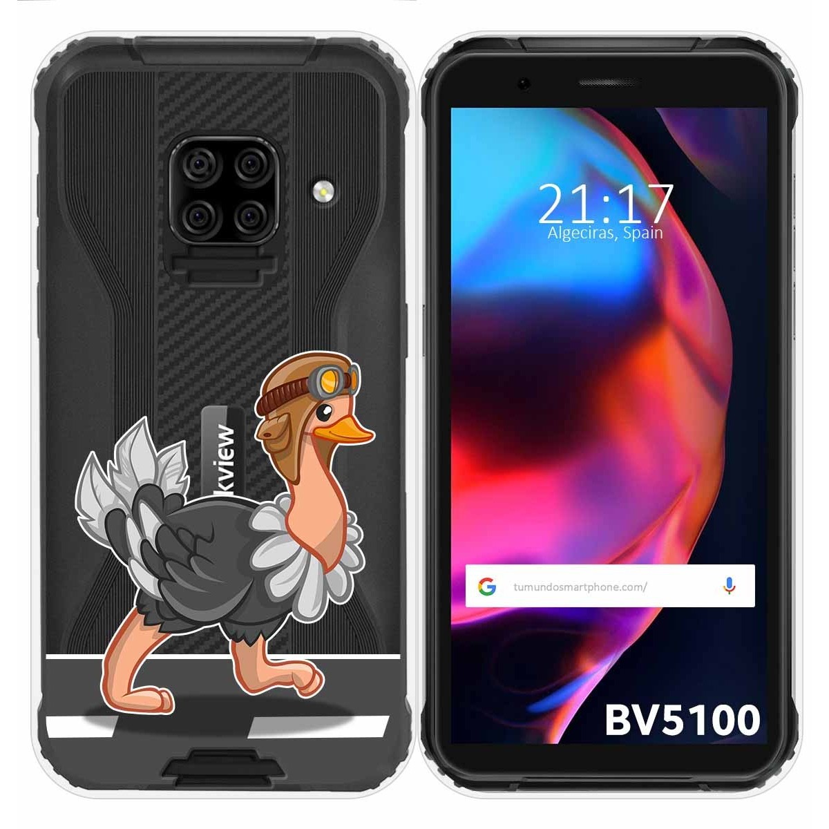 Funda Gel Transparente para Blackview BV5100 / BV5100 Pro diseño Avestruz Dibujos