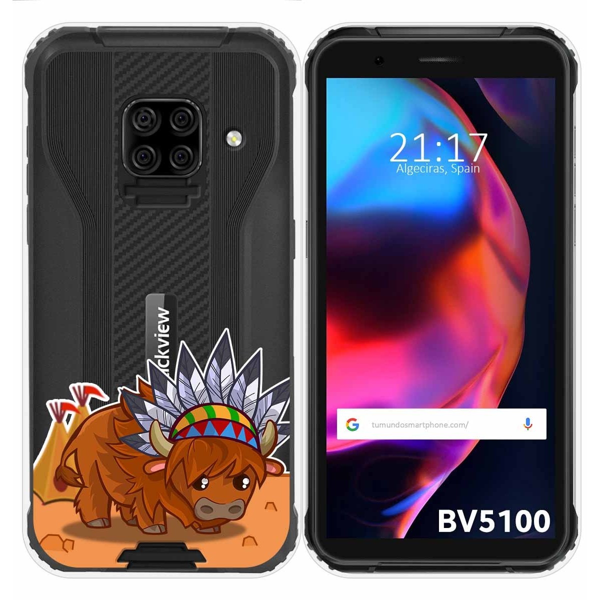 Funda Gel Transparente para Blackview BV5100 / BV5100 Pro diseño Bufalo Dibujos