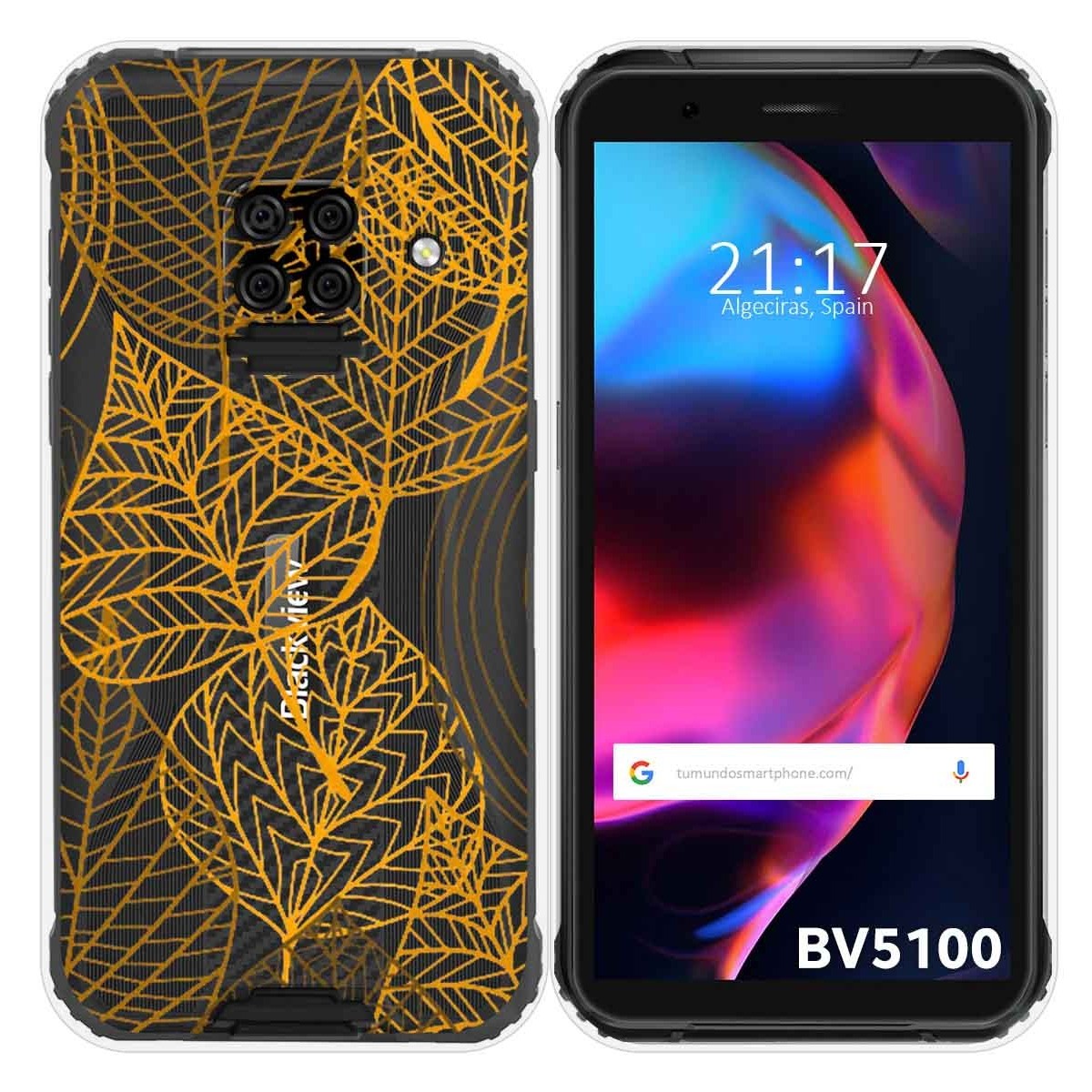 Funda Gel Transparente para Blackview BV5100 / BV5100 Pro diseño Hojas Dibujos