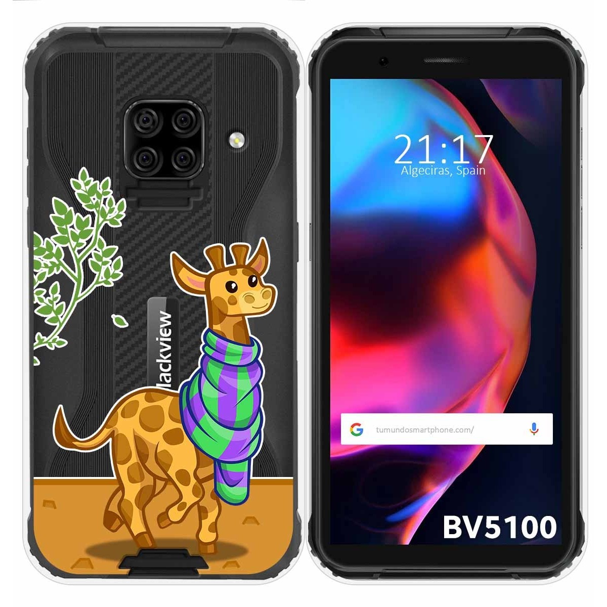 Funda Gel Transparente para Blackview BV5100 / BV5100 Pro diseño Jirafa Dibujos