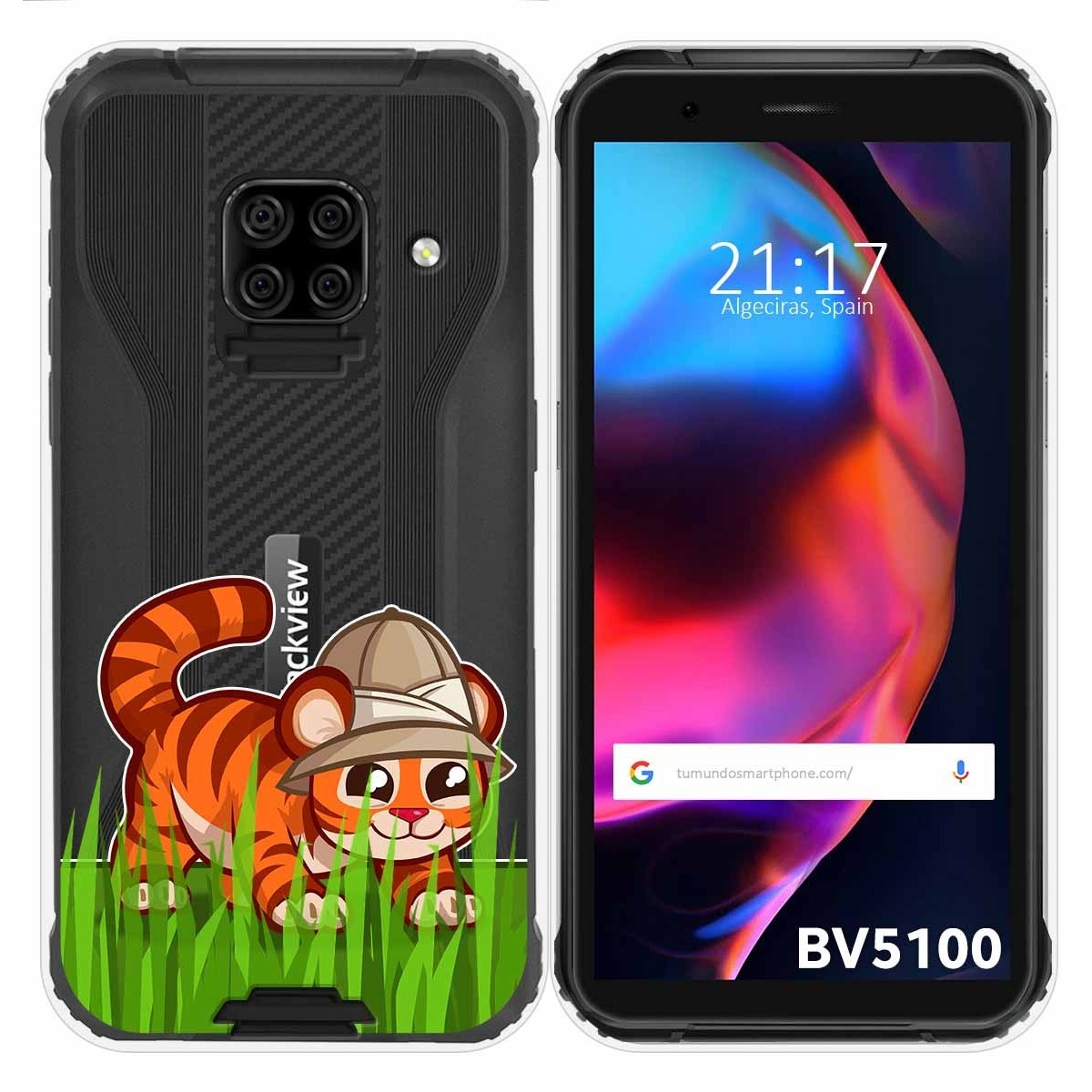 Funda Gel Transparente para Blackview BV5100 / BV5100 Pro diseño Tigre Dibujos
