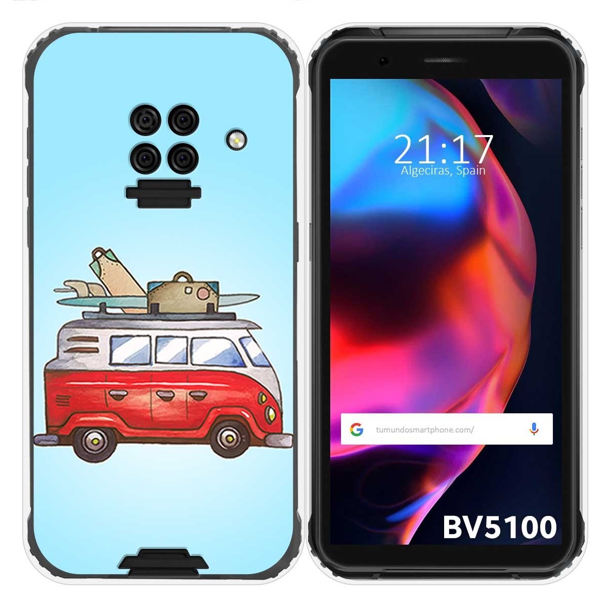 Funda Gel Tpu para Blackview BV5100 / BV5100 Pro diseño Furgoneta Dibujos