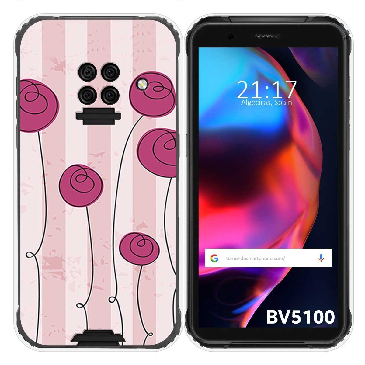 Funda Gel Tpu para Blackview BV5100 / BV5100 Pro diseño Flores Vintage Dibujos
