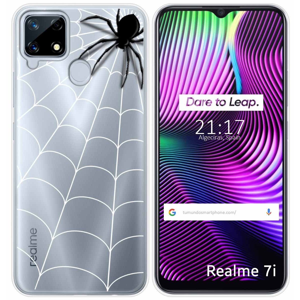 Funda Gel Transparente para Realme 7i / Narzo 30A diseño Araña Dibujos