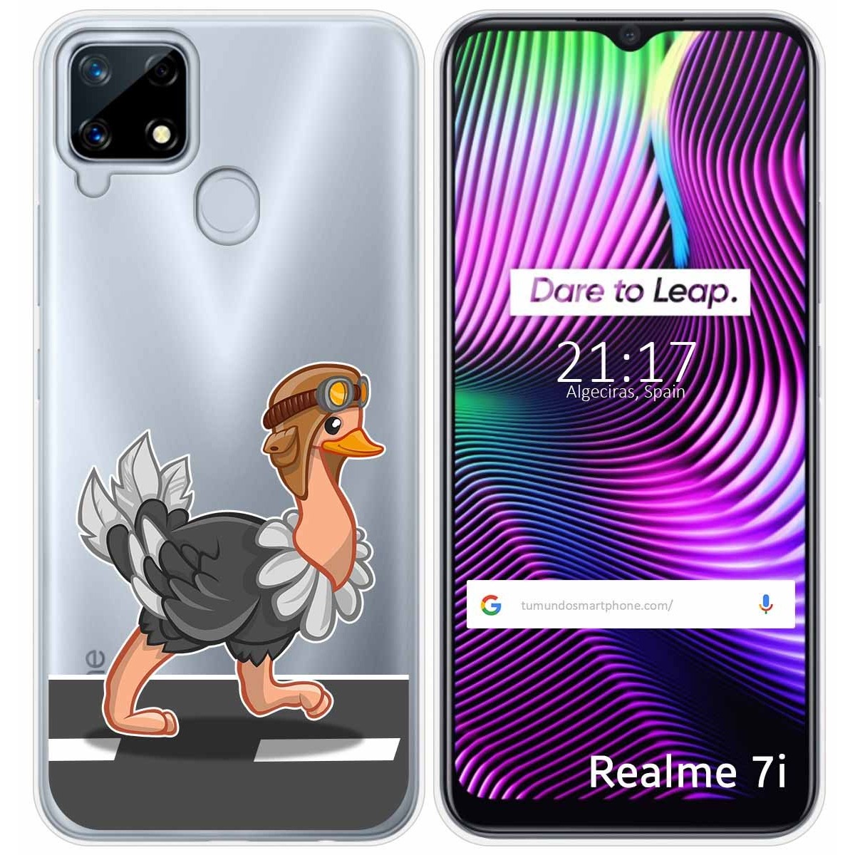 Funda Gel Transparente para Realme 7i / Narzo 30A diseño Avestruz Dibujos