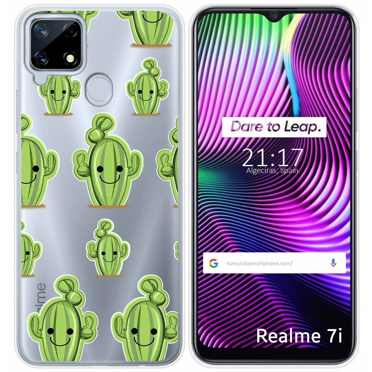 Funda Gel Transparente para Realme 7i / Narzo 30A diseño Cactus Dibujos