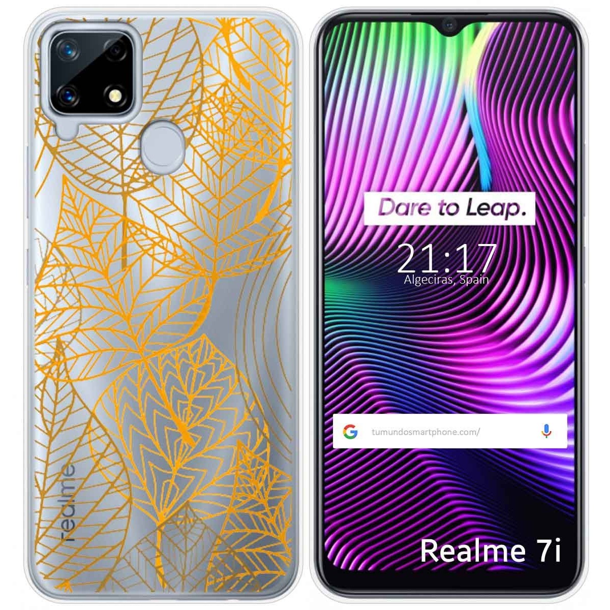Funda Gel Transparente para Realme 7i / Narzo 30A diseño Hojas Dibujos