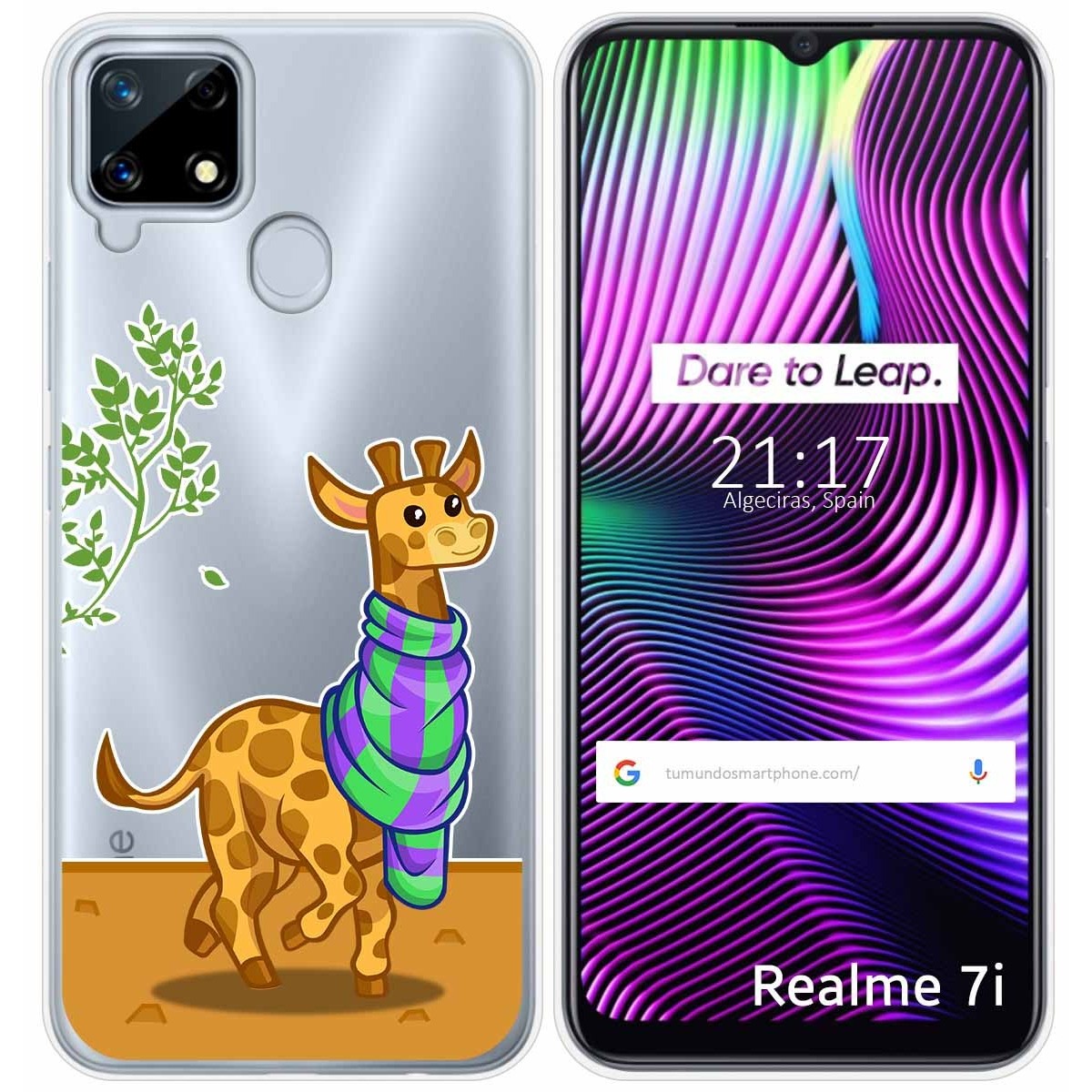 Funda Gel Transparente para Realme 7i / Narzo 30A diseño Jirafa Dibujos