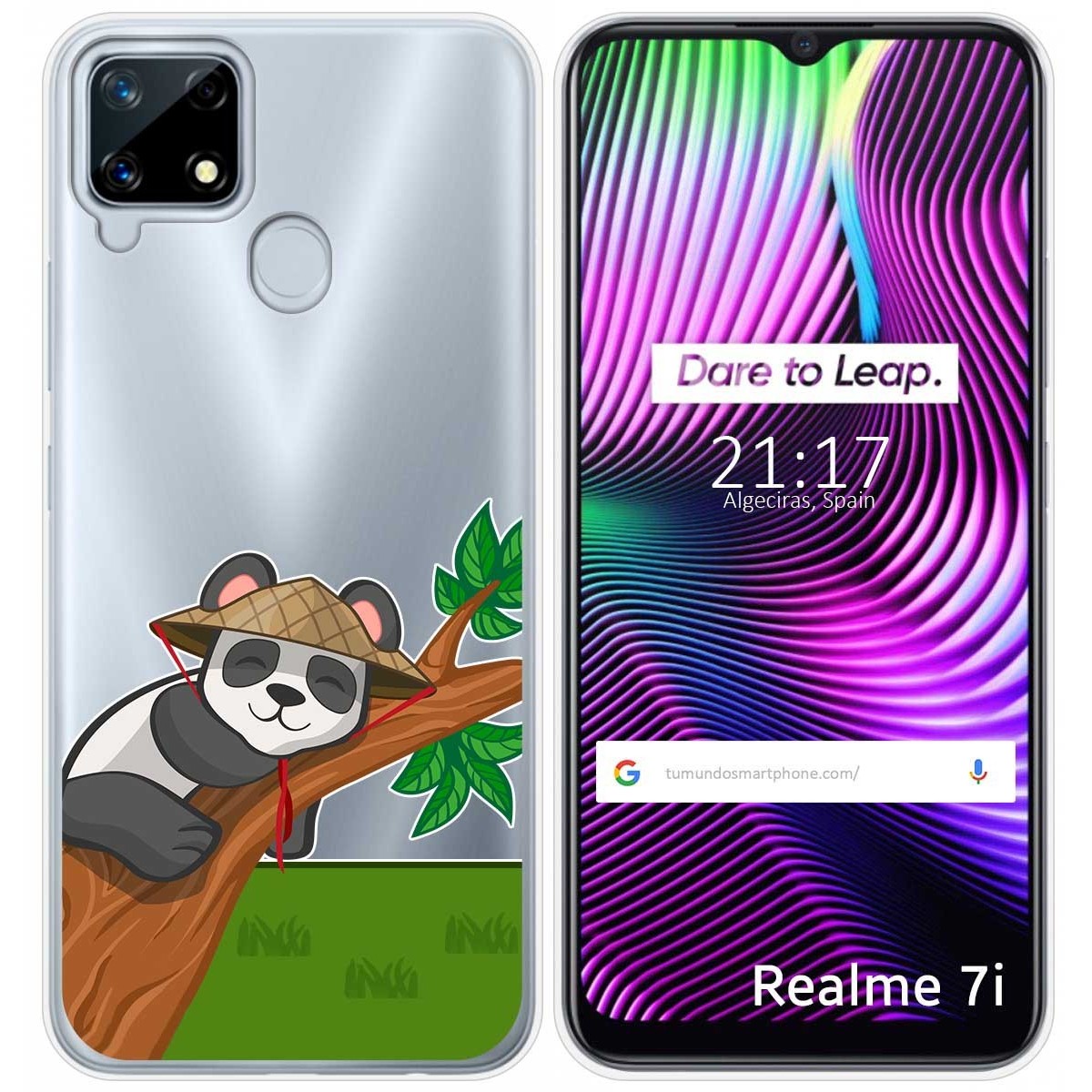 Funda Gel Transparente para Realme 7i / Narzo 30A diseño Panda Dibujos