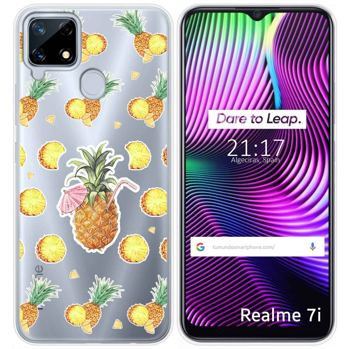 Funda Gel Transparente para Realme 7i / Narzo 30A diseño Piña Dibujos