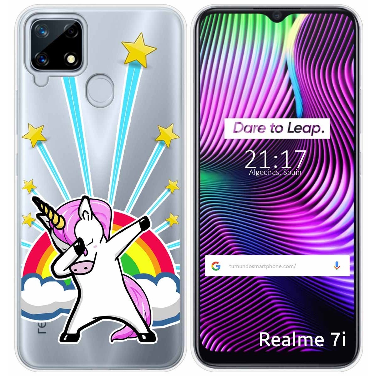 Funda Gel Transparente para Realme 7i / Narzo 30A diseño Unicornio Dibujos