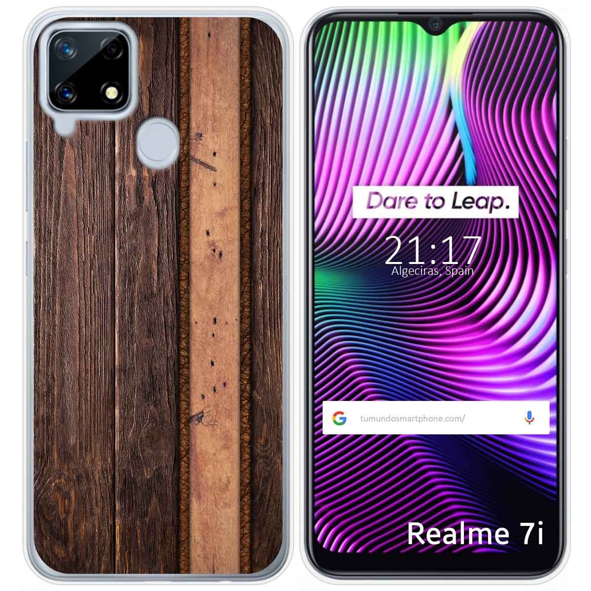 Funda Gel Tpu para Realme 7i / Narzo 30A diseño Madera 05 Dibujos