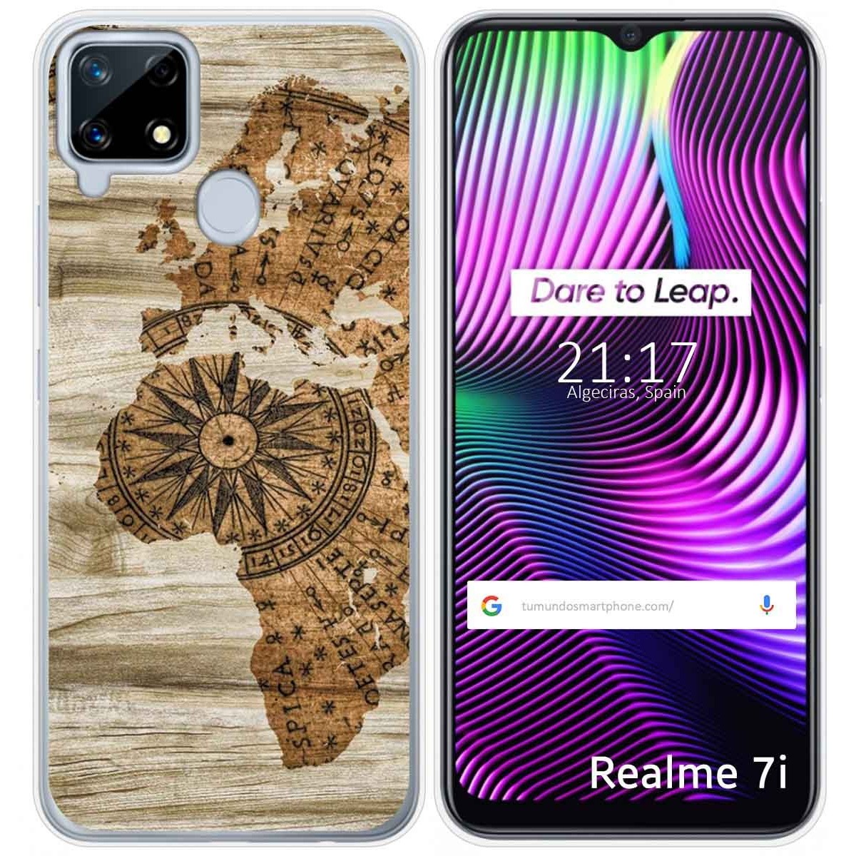 Funda Gel Tpu para Realme 7i / Narzo 30A diseño Madera 07 Dibujos