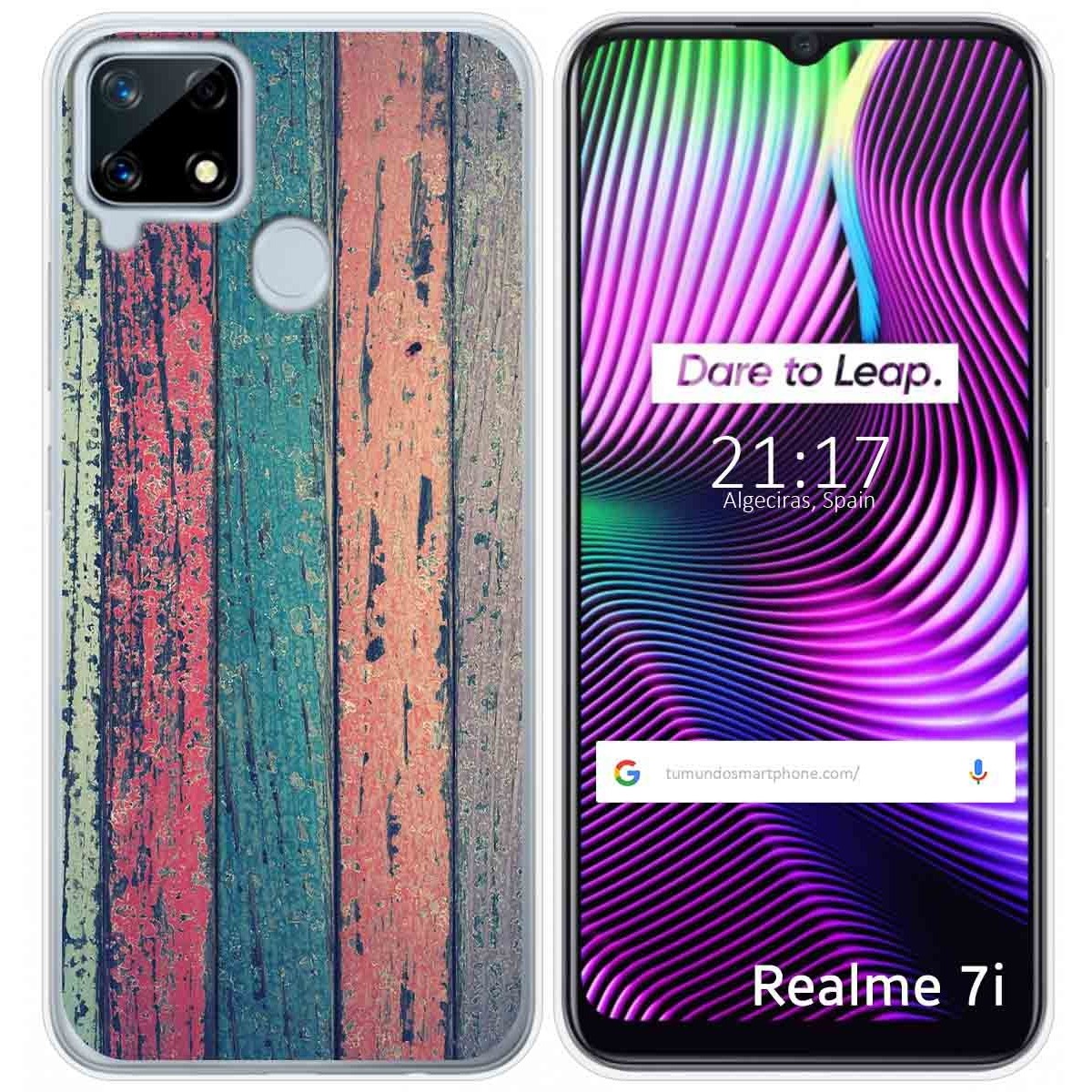 Funda Gel Tpu para Realme 7i / Narzo 30A diseño Madera 10 Dibujos