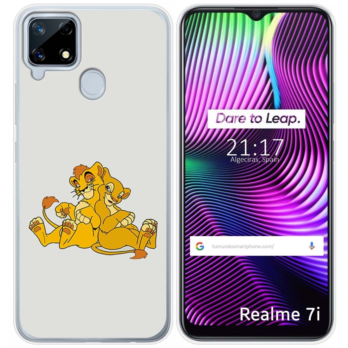 Funda Gel Tpu para Realme 7i / Narzo 30A diseño Leones Dibujos